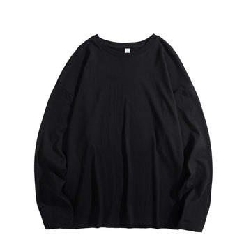 Hip Hop Baggy T-shirt For Men Long Sleeve Fashion Brand Cotton Luxury Brand Tops Casual Solid Color Male Tees